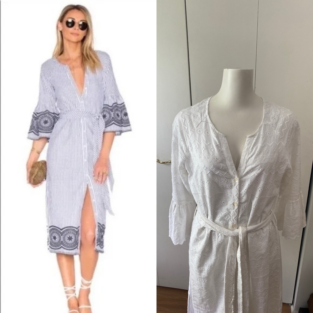 Tularosa Revolve Halo Midi Dress White Eyelet